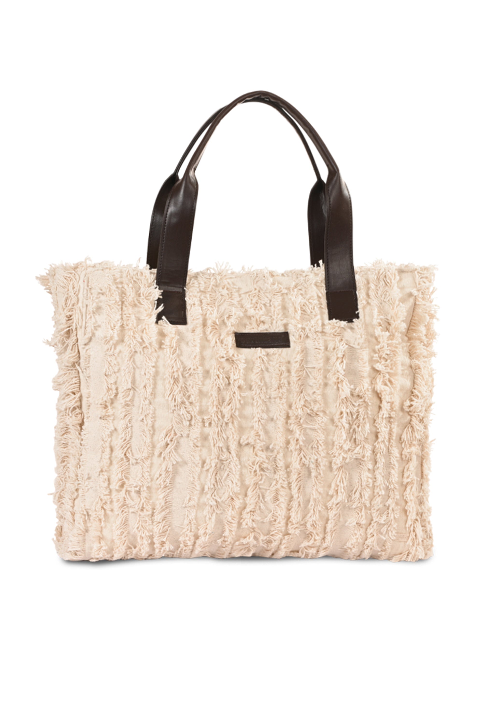 Eva Textured Fringe Tote Bag