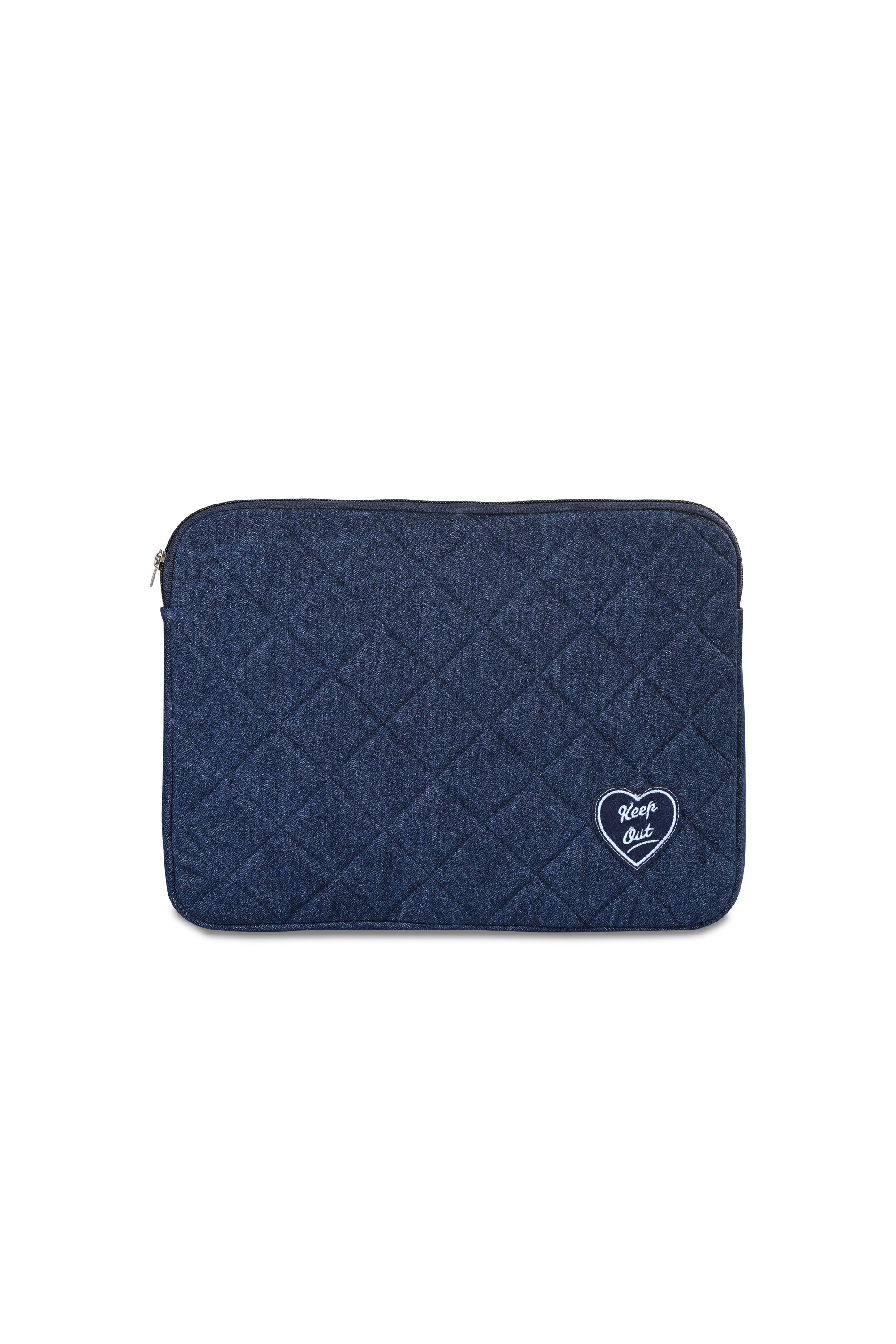 Quilted Heart Denim Laptop Sleeve