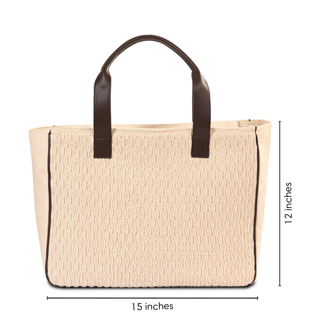 Sierra Textured Tote Bag Natural