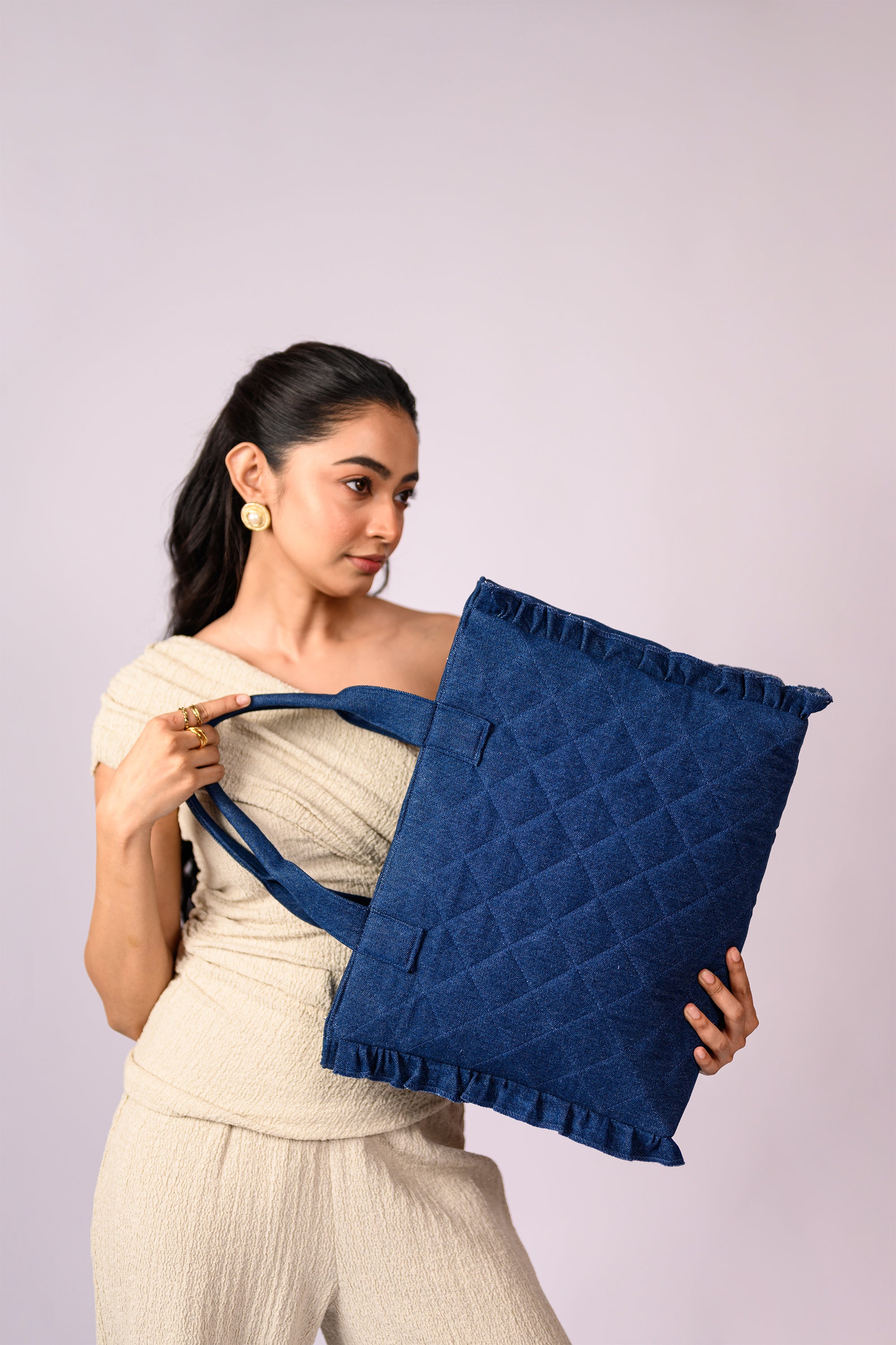 Quilted Canvas Tote Bag