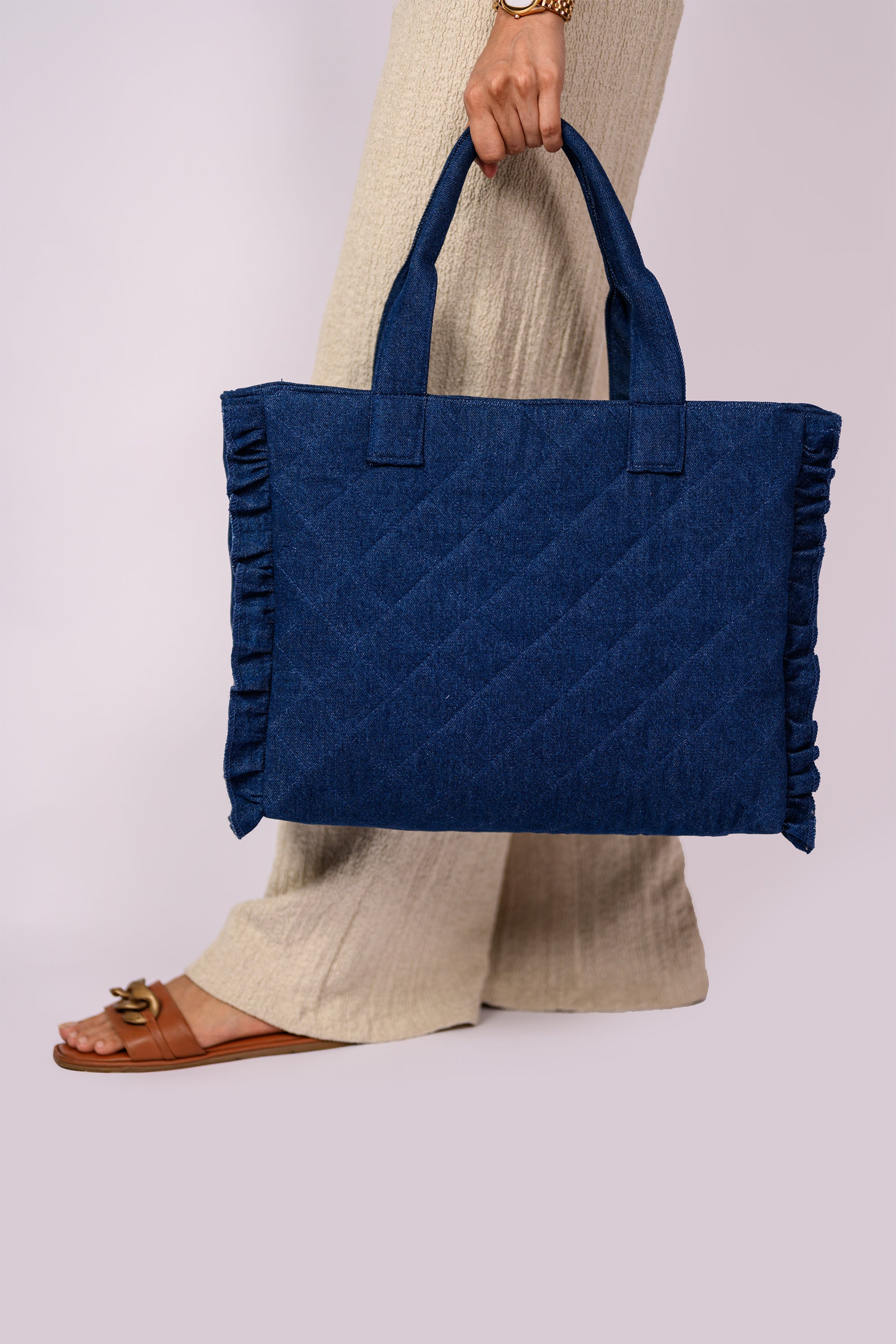 Quilted Canvas Tote Bag