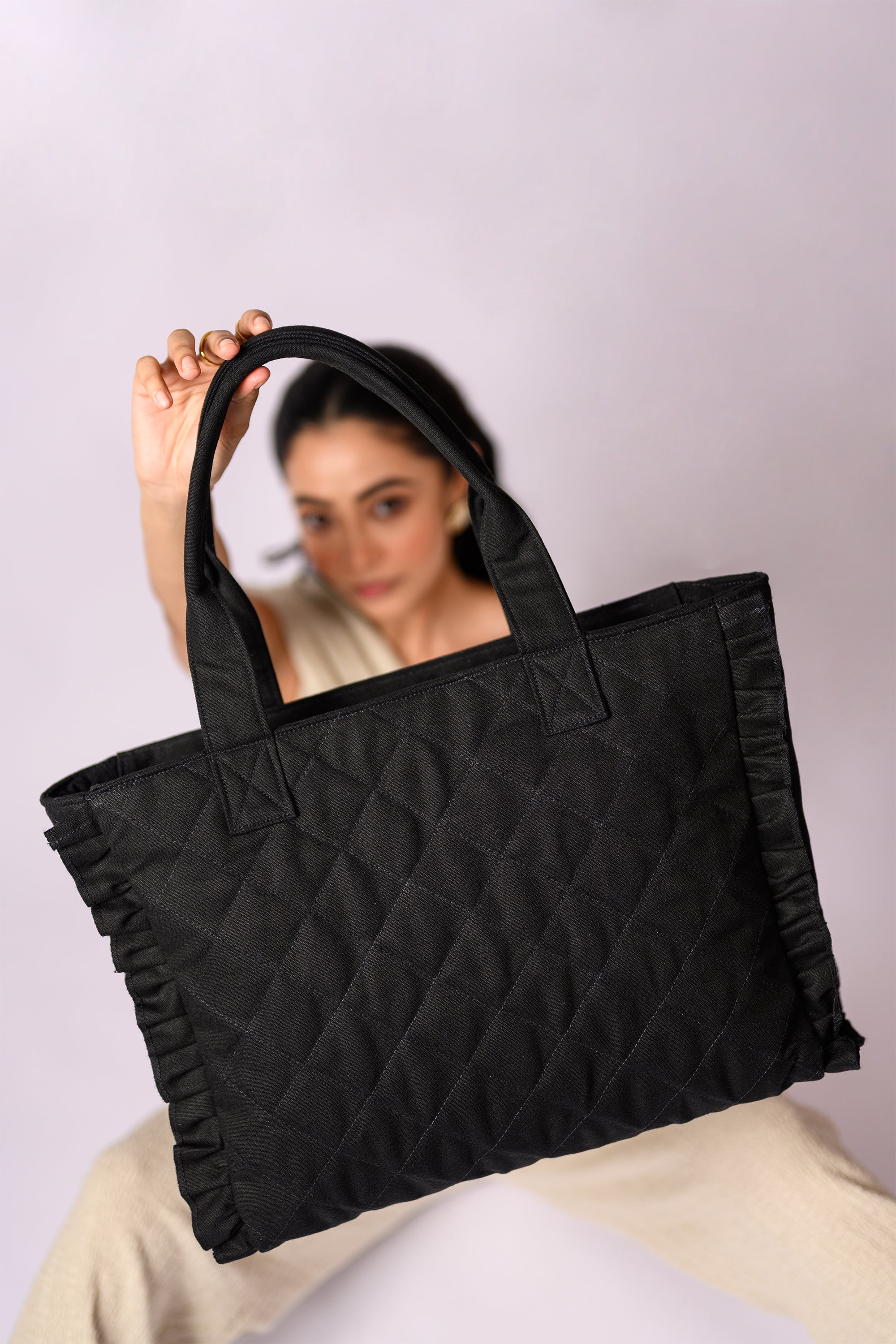 Quilted Canvas Tote Bag