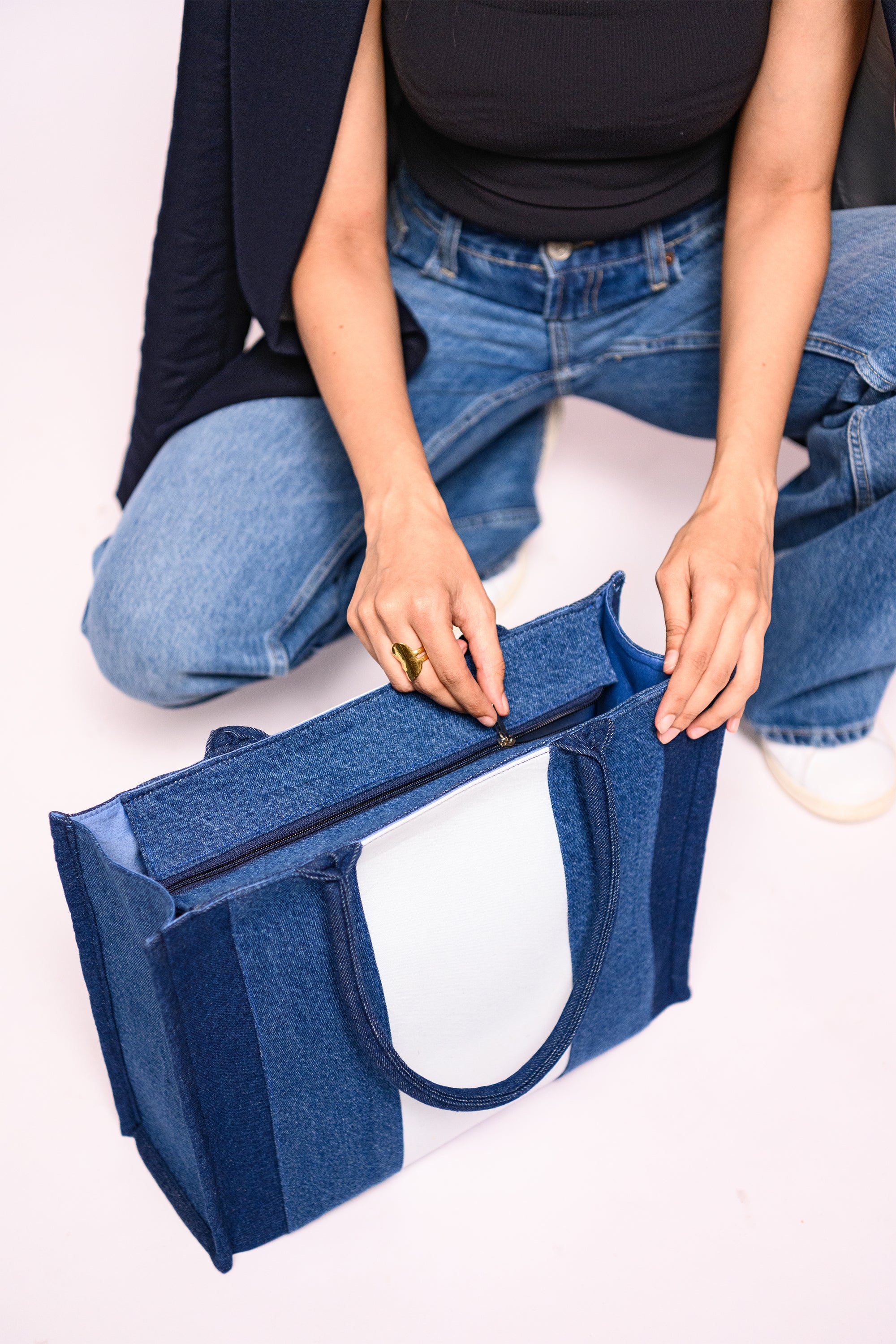 Gigi Box Tote Bag Denim