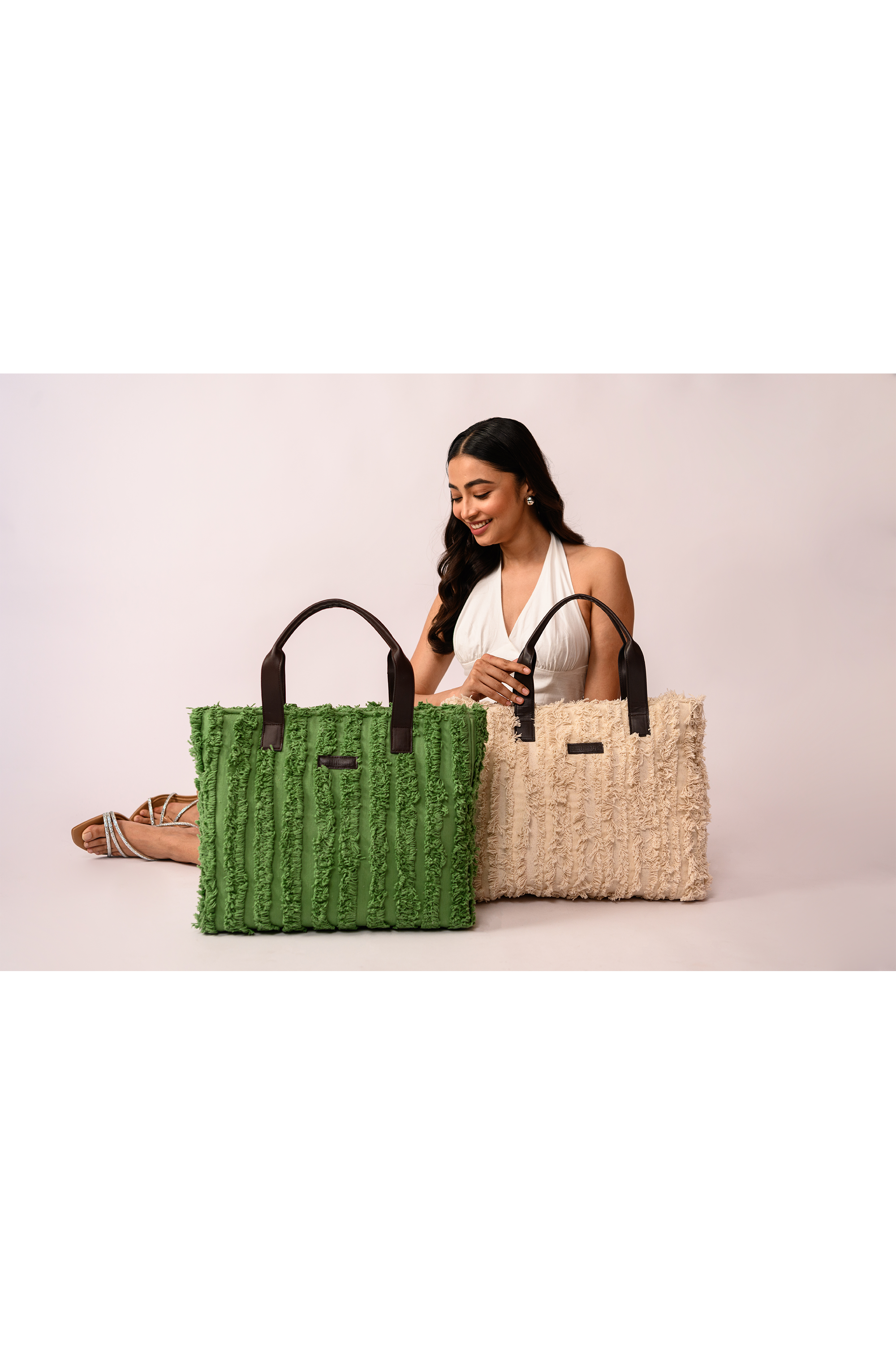 Eva Textured Fringe Tote Bag