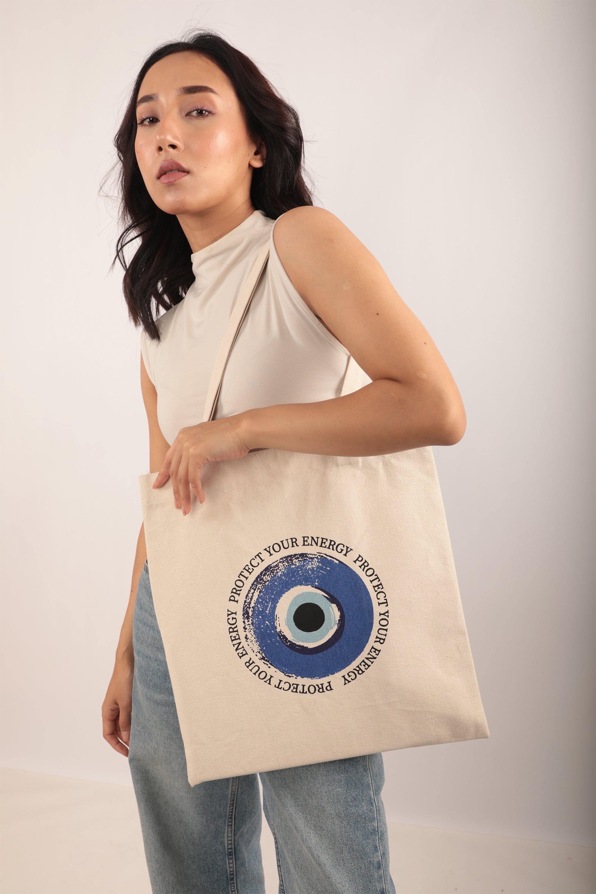 Evil eye Cotton Tote Bag