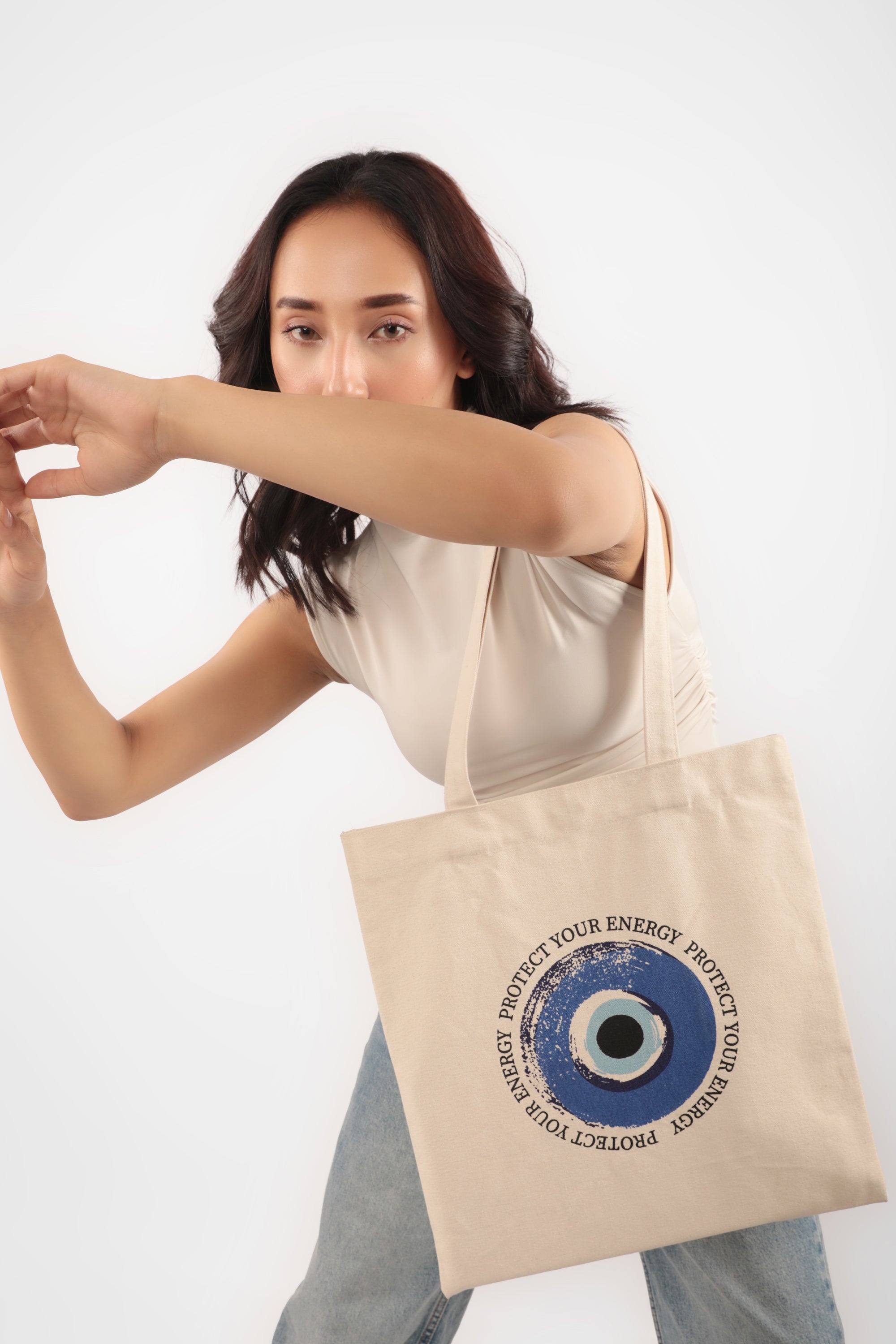 Evil eye Cotton Tote Bag