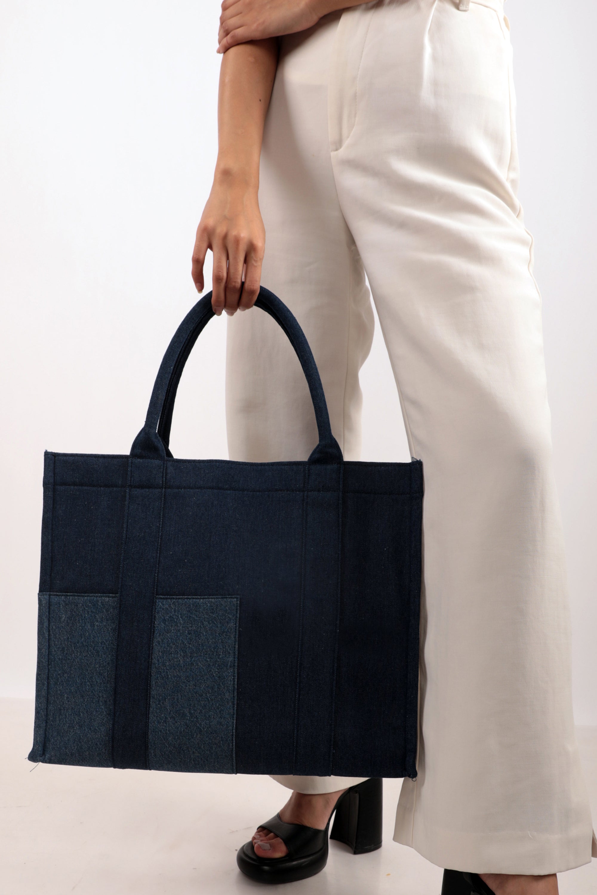 Azure Box Tote Bag Denim